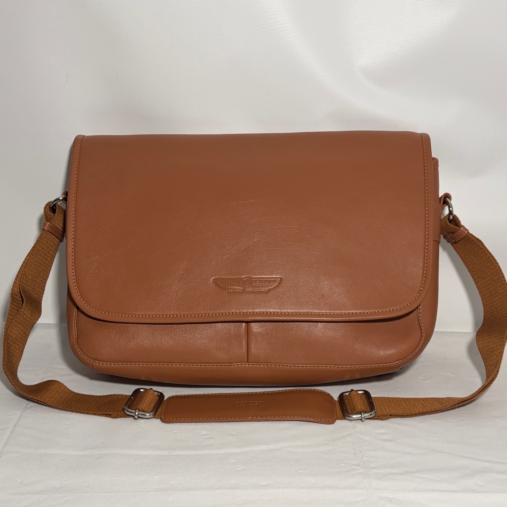 Osprey London Pebble Beach Concours Delegance Tan Leather Messenger Bag
